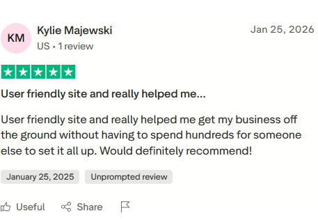 Trustpilot review from Kylie